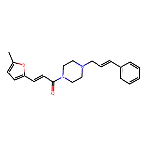 3-(5-Methylfuran-2-yl)-1-[4-(3-phenylprop-2-enyl)piperazin-1-yl]prop-2-en-1-one structure