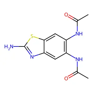 N-(6-Acetylamino-2-amino-benzothiazol-5-yl)-acetamide structure