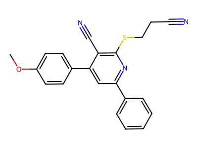 2-(2-Cyanoethylsulfanyl)-4-(4-methoxyphenyl)-6-phenylpyridine-3-carbonitrile structure
