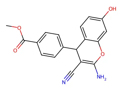 methyl 4-(2-amino-3-cyano-7-hydroxy-4H-chromen-4-yl)benzoate structure
