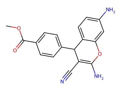 methyl 4-(2,7-diamino-3-cyano-4H-chromen-4-yl)benzoate structure