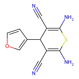 2,6-diamino-4-(furan-3-yl)-4H-thiopyran-3,5-dicarbonitrile structure