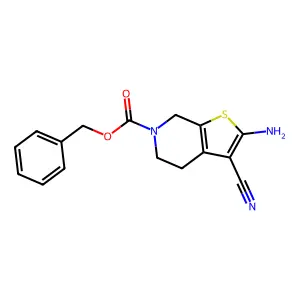 benzyl 2-amino-3-cyano-4,7-dihydrothieno[2,3-c]pyridine-6(5H)-carboxylate structure
