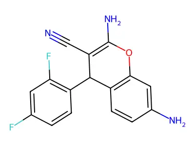 2,7-diamino-4-(2,4-difluorophenyl)-4H-chromene-3-carbonitrile structure