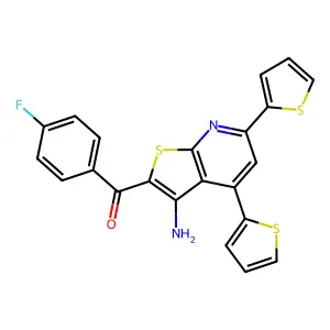 (3-Amino-4,6-dithiophen-2-ylthieno[2,3-b]pyridin-2-yl)-(4-fluorophenyl)methanone structure