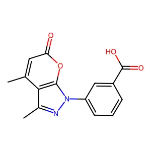 3-(3,4-Dimethyl-6-oxo-6H-pyrano[2,3-c]pyrazol-1-yl)-benzoic acid structure