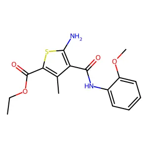 Ethyl 5-amino-4-((2-methoxyphenyl)carbamoyl)-3-methylthiophene-2-carboxylate structure