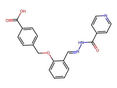 4-[[2-[(Pyridine-4-carbonylhydrazono)methyl]phenoxy]methyl]benzoic acid structure