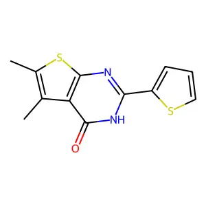 5,6-Dimethyl-2-(thiophen-2-yl)thieno[2,3-d]pyrimidin-4(3H)-one structure