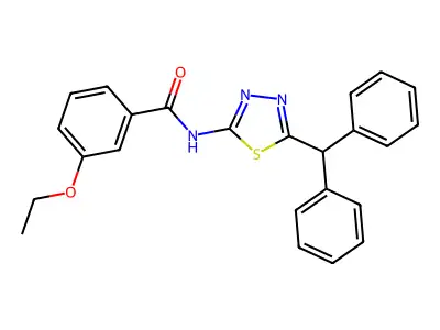 N-(5-benzhydryl-1,3,4-thiadiazol-2-yl)-3-ethoxybenzamide structure