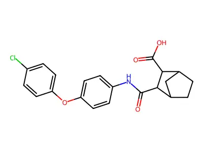 3-{[4-(4-Chlorophenoxy)phenyl]carbamoyl}bicyclo[2.2.1]heptane-2-carboxylic acid structure