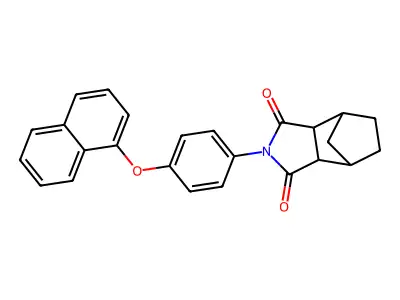2-[4-(naphthalen-1-yloxy)phenyl]hexahydro-1H-4,7-methanoisoindole-1,3(2H)-dione structure