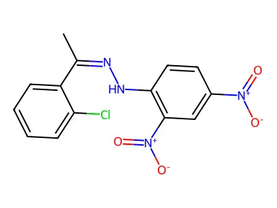 N-[1-(2-chlorophenyl)ethylideneamino]-2,4-dinitro-aniline structure