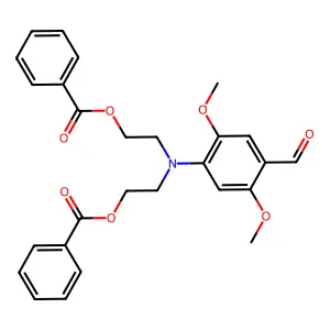 Benzaldehyde, 4-[bis[2-(benzoyloxy)ethyl]amino]-2,5-dimethoxy- structure