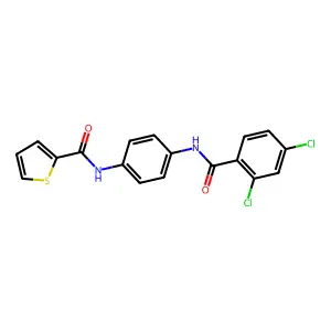 N-[4-[(2,4-dichlorobenzoyl)amino]phenyl]thiophene-2-carboxamide structure