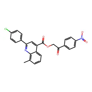 2-(4-Nitrophenyl)-2-oxoethyl 2-(4-chlorophenyl)-8-methylquinoline-4-carboxylate structure