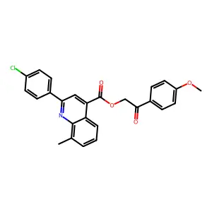 2-(4-methoxyphenyl)-2-oxoethyl 2-(4-chlorophenyl)-8-methyl-4-quinolinecarboxylate structure