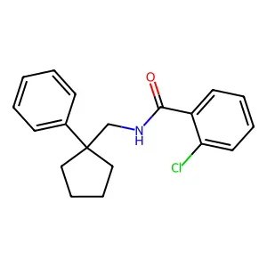 2-氯-N-[(1-苯基环戊基)甲基]苯甲酰胺 structure