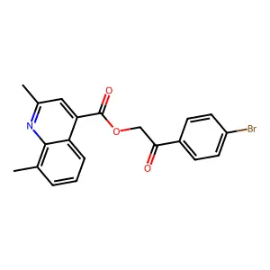 2-(4-Bromophenyl)-2-oxoethyl 2,8-dimethylquinoline-4-carboxylate structure