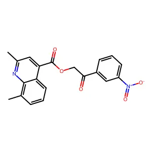 2-(3-Nitrophenyl)-2-oxoethyl 2,8-dimethylquinoline-4-carboxylate structure