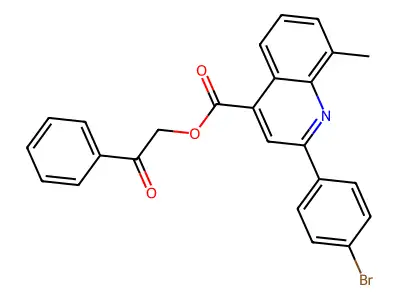 2-Oxo-2-phenylethyl 2-(4-bromophenyl)-8-methyl-4-quinolinecarboxylate structure