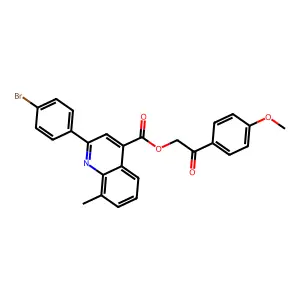 2-(4-Methoxyphenyl)-2-oxoethyl 2-(4-bromophenyl)-8-methyl-4-quinolinecarboxylate structure