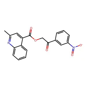 2-(3-Nitrophenyl)-2-oxoethyl 2-methylquinoline-4-carboxylate structure