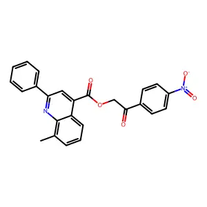 2-(4-Nitrophenyl)-2-oxoethyl 8-methyl-2-phenylquinoline-4-carboxylate structure