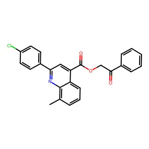 Phenacyl 2-(4-chlorophenyl)-8-methylquinoline-4-carboxylate structure