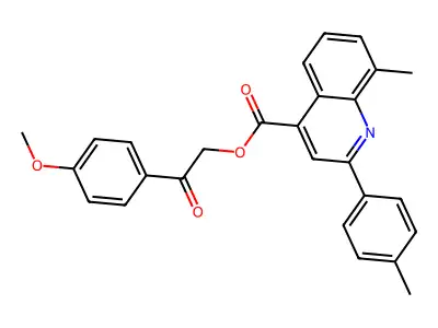 2-(4-methoxyphenyl)-2-oxoethyl 8-methyl-2-(4-methylphenyl)-4-quinolinecarboxylate structure