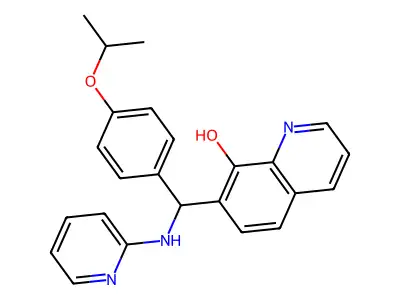 7-[(4-Propan-2-yloxyphenyl)-(pyridin-2-ylamino)methyl]quinolin-8-ol structure