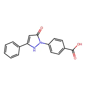 4-(5-oxo-3-phenyl-2,5-dihydro-1H-pyrazol-1-yl)benzoic acid structure