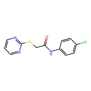 N-(4-chlorophenyl)-2-(2-pyrimidinylsulfanyl)acetamide structure