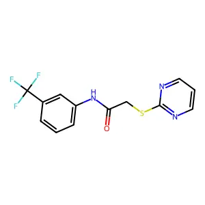 2-pyrimidin-2-ylsulfanyl-N-[3-(trifluoromethyl)phenyl]acetamide structure
