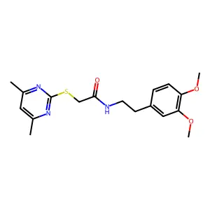 N-[2-(3,4-dimethoxyphenyl)ethyl]-2-(4,6-dimethylpyrimidin-2-yl)sulfanylacetamide structure
