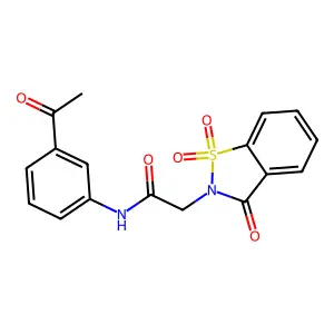 N-(3-acetylphenyl)-2-(1,1-dioxido-3-oxo-1,2-benzisothiazol-2(3H)-yl)acetamide structure