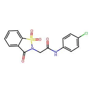 N-(4-chlorophenyl)-2-(1,1-dioxido-3-oxo-1,2-benzisothiazol-2(3H)-yl)acetamide structure