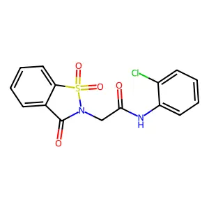 N-(2-chlorophenyl)-2-(1,1-dioxido-3-oxo-1,2-benzothiazol-2(3H)-yl)acetamide structure