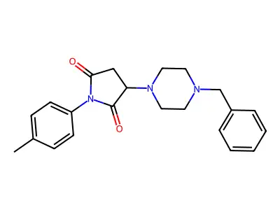 3-(4-Benzylpiperazin-1-yl)-1-(4-methylphenyl)pyrrolidine-2,5-dione structure