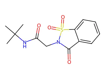 N-(tert-butyl)-2-(1,1-dioxido-3-oxobenzo[d]isothiazol-2(3H)-yl)acetamide structure