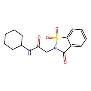 N-cyclohexyl-2-(1,1-dioxido-3-oxobenzo[d]isothiazol-2(3H)-yl)acetamide structure