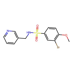 3-bromo-4-methoxy-N-(pyridin-3-ylmethyl)benzenesulfonamide structure