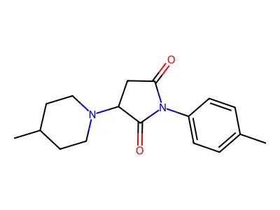 1-(4-Methylphenyl)-3-(4-methyl-1-piperidinyl)-2,5-pyrrolidinedione structure