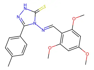 5-(4-methylphenyl)-4-[(2,4,6-trimethoxybenzylidene)amino]-4H-1,2,4-triazole-3-thiol structure
