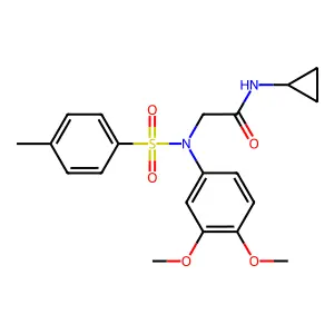 N-cyclopropyl-2-(3,4-dimethoxy-N-(4-methylphenyl)sulfonylanilino)acetamide structure