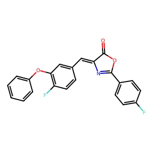 (4E)-4-[(4-fluoro-3-phenoxyphenyl)methylidene]-2-(4-fluorophenyl)-1,3-oxazol-5-one structure