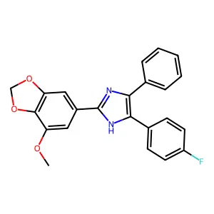 5-(4-fluorophenyl)-2-(7-methoxy-1,3-benzodioxol-5-yl)-4-phenyl-1H-imidazole structure