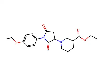 Ethyl 1-[1-(4-ethoxyphenyl)-2,5-dioxopyrrolidin-3-yl]piperidine-3-carboxylate structure