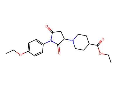 Ethyl 1-[1-(4-ethoxyphenyl)-2,5-dioxopyrrolidin-3-yl]piperidine-4-carboxylate structure