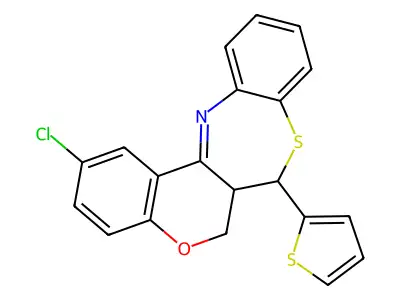 2-chloro-7-(2-thienyl)-6a,7-dihydro-6H-chromeno[3,4-c][1,5]benzothiazepine structure